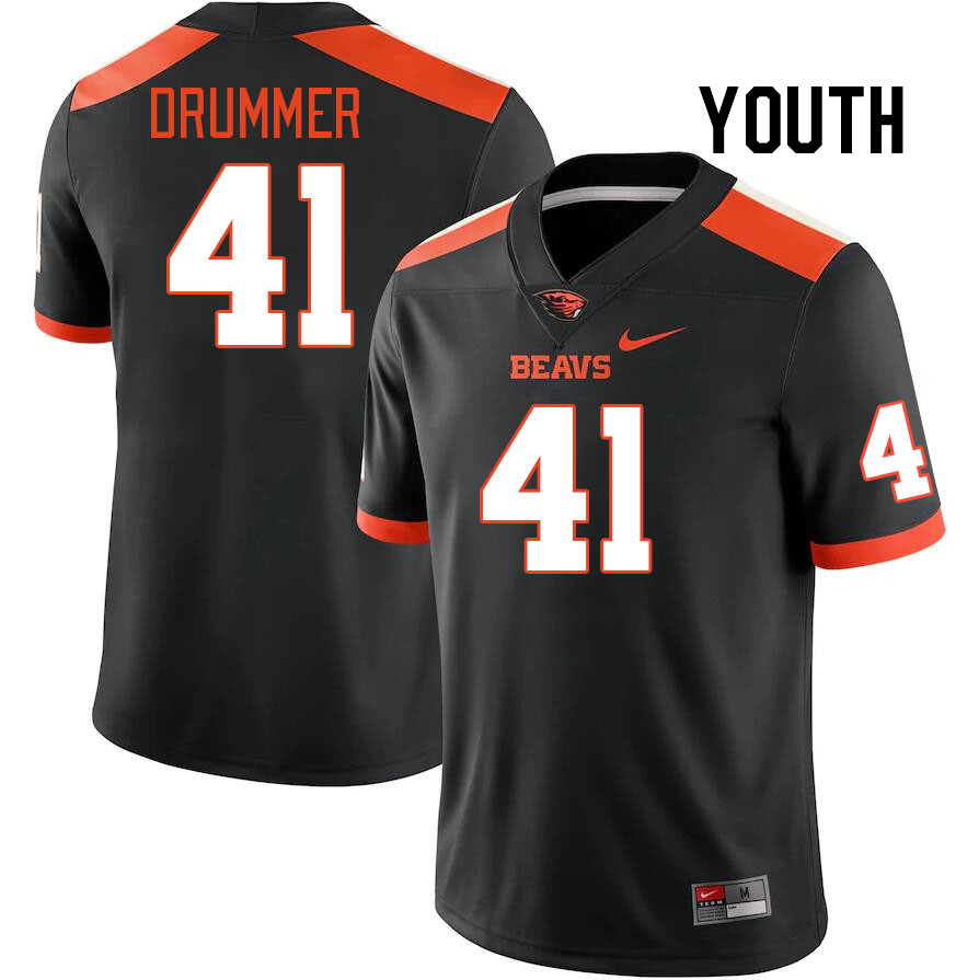 Youth #41 Jhae Drummer Oregon State Beavers College Football Jerseys Stitched-Black